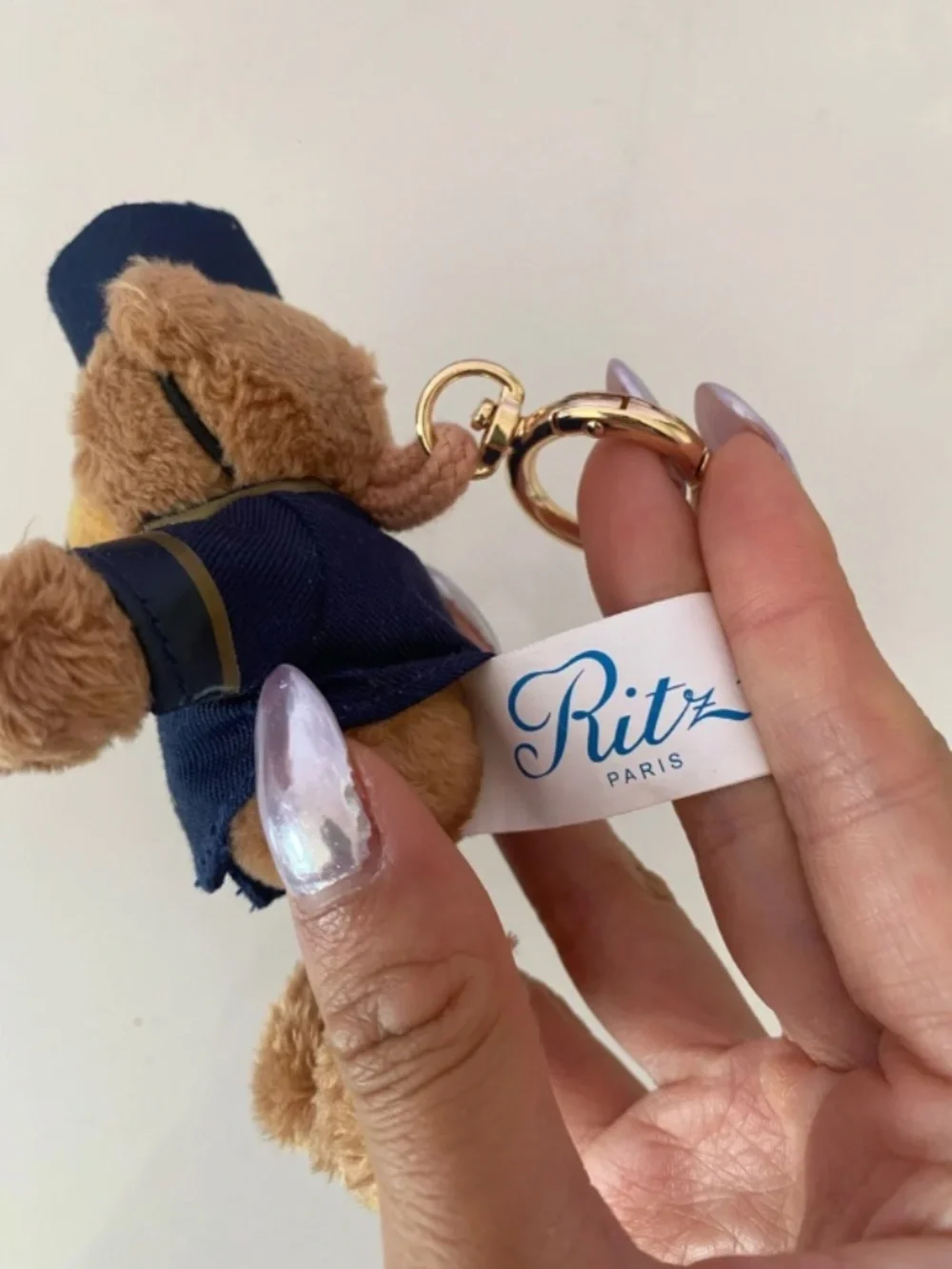 Ritz Paris Hotel Bellhop Teddy Bear Plush Keychain